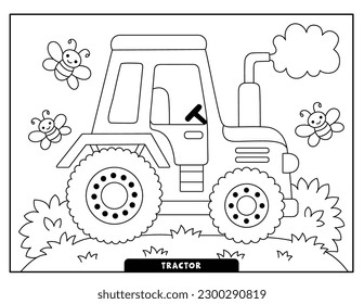 Páginas de coloreado de tractores para niños