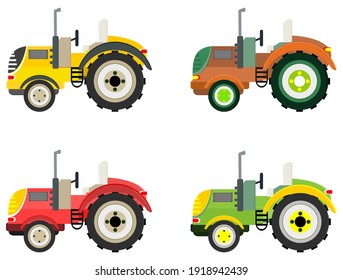 Tractor Color's Collection Illustration Vector