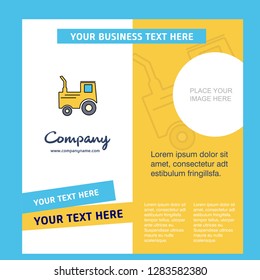 Tractor Company Brochure Template. Vector Busienss Template