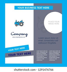 Tractor Company Brochure Template. Vector Busienss Template