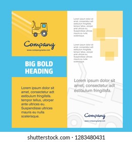 Tractor Company Brochure Title Page Design. Company profile, annual report, presentations, leaflet Vector Background