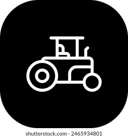 Tractor construction machinery with black filled line outline style. tractor, farm, agriculture, field, machinery, farming, equipment. Vector illustration