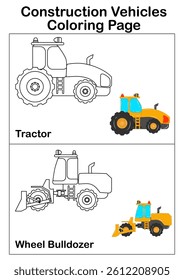 Tractor Construction vehicles coloring page