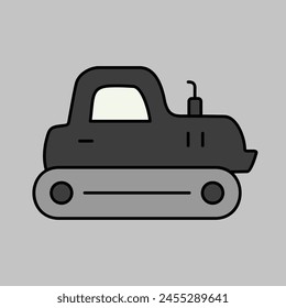 Tractor crawler icon. Agriculture sign. Graph symbol for your web site design, logo, app, UI. Vector illustration, EPS10.