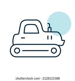 Tractor crawler isolated icon. Agriculture sign. Graph symbol for your web site design, logo, app, UI. Vector illustration, EPS10.