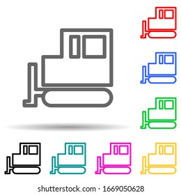 tractor crawler multi color style icon. Simple thin line, outline vector of web icons for ui and ux, website or mobile application