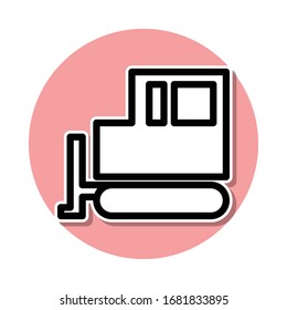 Tractor crawler sticker icon. Simple thin line, outline vector of web icons for ui and ux, website or mobile application