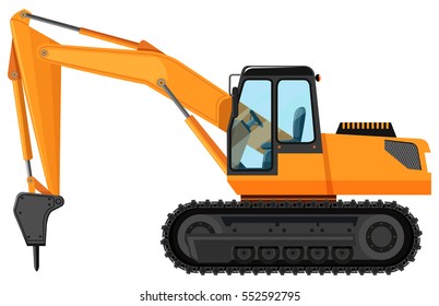 Tractor with drilling head illustration