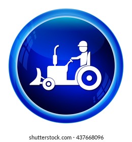 Tractor and driver icon, Agriculture tractor icon vector illustration