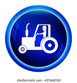 Tractor and driver icon, Agriculture tractor vector illustration