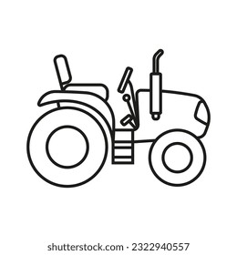 Tractor editable stroke outline icon.