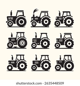 Tractor editable icono de contorno de trazo aislado sobre fondo blanco