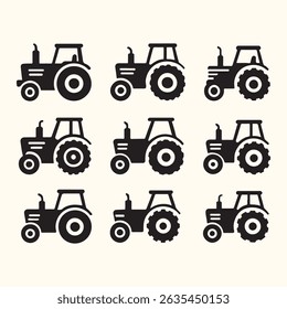 Symbol für bearbeitbare Kontur eines Traktors einzeln auf weißem Hintergrund