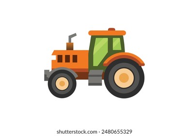 Tractor engineering vehicle isolated 3d rendering vector image illustration
