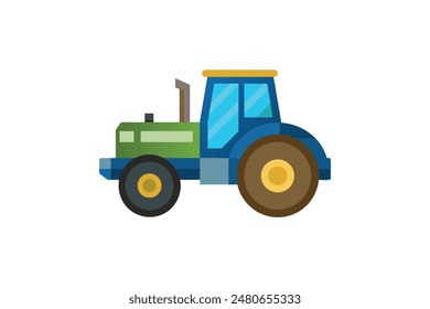 Tractor engineering vehicle isolated 3d rendering vector image illustration
