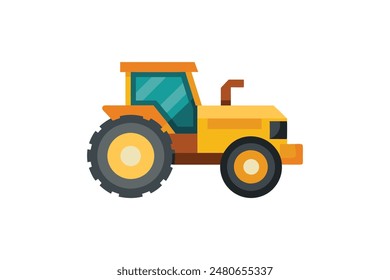 Tractor engineering vehicle isolated 3d rendering vector image illustration