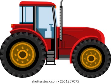 tractor equipment red color car without background