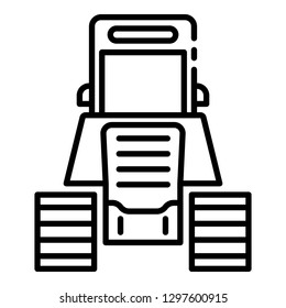 Tractor excavator icon. Outline tractor excavator vector icon for web design isolated on white background