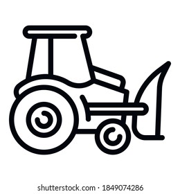 Tractor excavator icon. Outline tractor excavator vector icon for web design isolated on white background