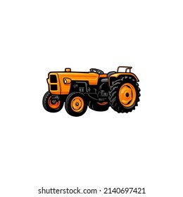 Tractor, farm equipment illustration vector