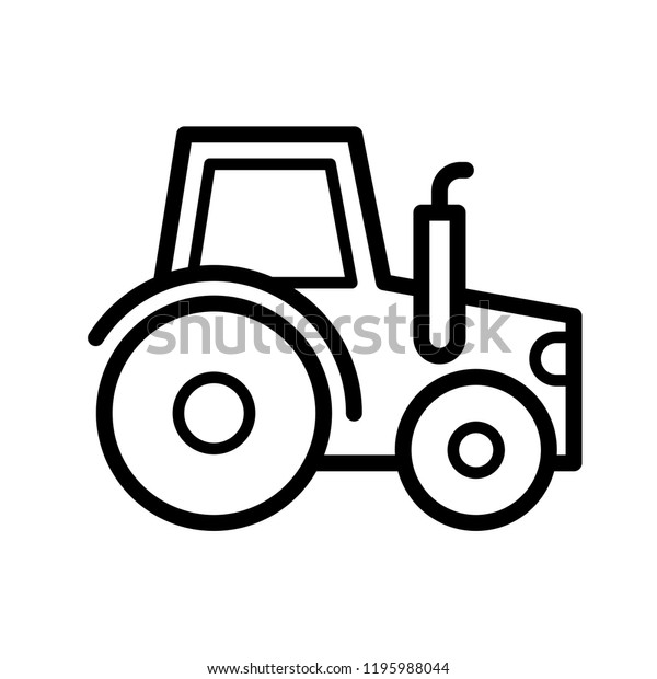 tractor farm farming agriculture line art icon\
vector template