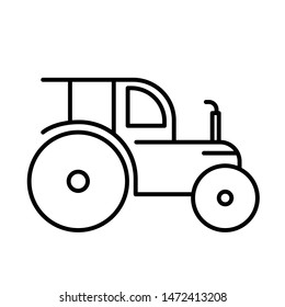 Tractor farm line icon logo design
