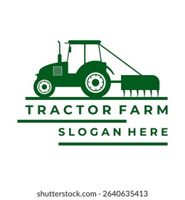 Tractor farm logo design vector. Agriculture farmer logo design vector template