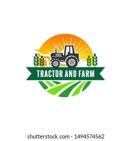 Tractor Farm Logo Template Stock Vector 