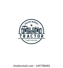 Tractor Farm Logo Template Stock Vector