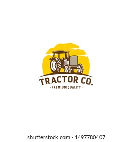 Tractor Farm Logo Template Stock Vector