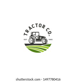 Tractor Farm Logo Template Stock Vector