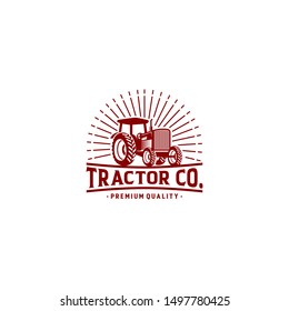 Tractor Farm Logo Template Stock Vector