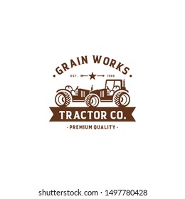 Tractor Farm Logo Template Stock Vector