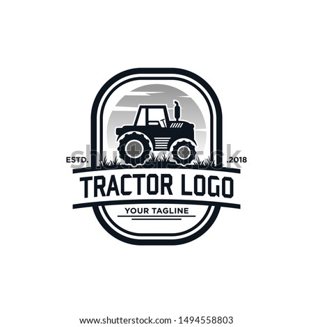 Tractor Farm Logo Template Stock Vector 