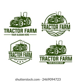Tractor and farm logo template, vector set, vector pack