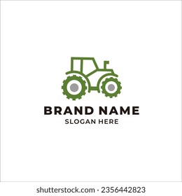 Plantillas de logotipo de tractores y granjas, conjunto de vectores, paquete de ilustraciones vectoriales
