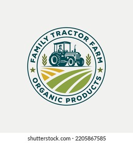 Tractor Farm Logo Vector Illustration