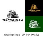 Tractor Farm Logo Vector, Tractor Machine Logo design template