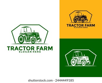 Tractor Farm Logo Vector, Tractor Machine Logo design template