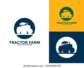 Tractor Farm Logo Vector, Tractor Machine Logo design template