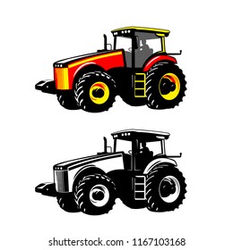 Tractor Farm Machine Vector. Stock illustration.