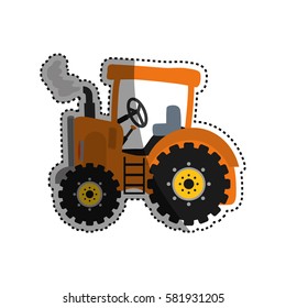 Tractor farm machinery icon vector illustration graphic design