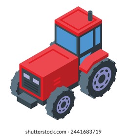 Tractor farm refuel icon isometric vector. Biogas using vehicle. Farming equipment
