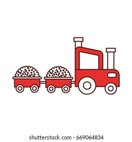 tractor farm with straw wagons