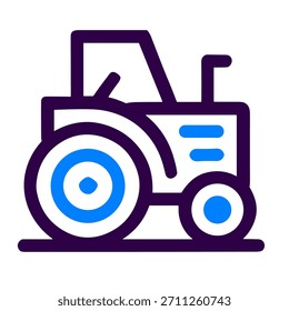 Icono de vehículo agrícola de tractor Ilustración vectorial