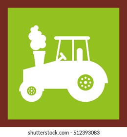 tractor farm vehicle icon vector illustration design