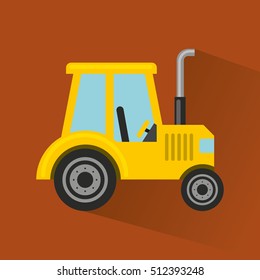 tractor farm vehicle icon vector illustration design