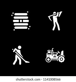 tractor, farmer, farmer and beehive icons set. Vector graphic design for web and application