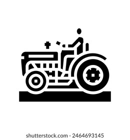 icono de glifo de granjero tractor Vector. símbolo de granjero tractor. ilustración de símbolo aislado