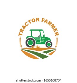 tractor farmer  icon vector illustration design template